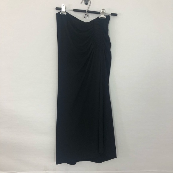 NWT GIBSON Ponte Knit Cinched Ruched Waist Midi Length Skirt Size Small - Picture 2 of 6